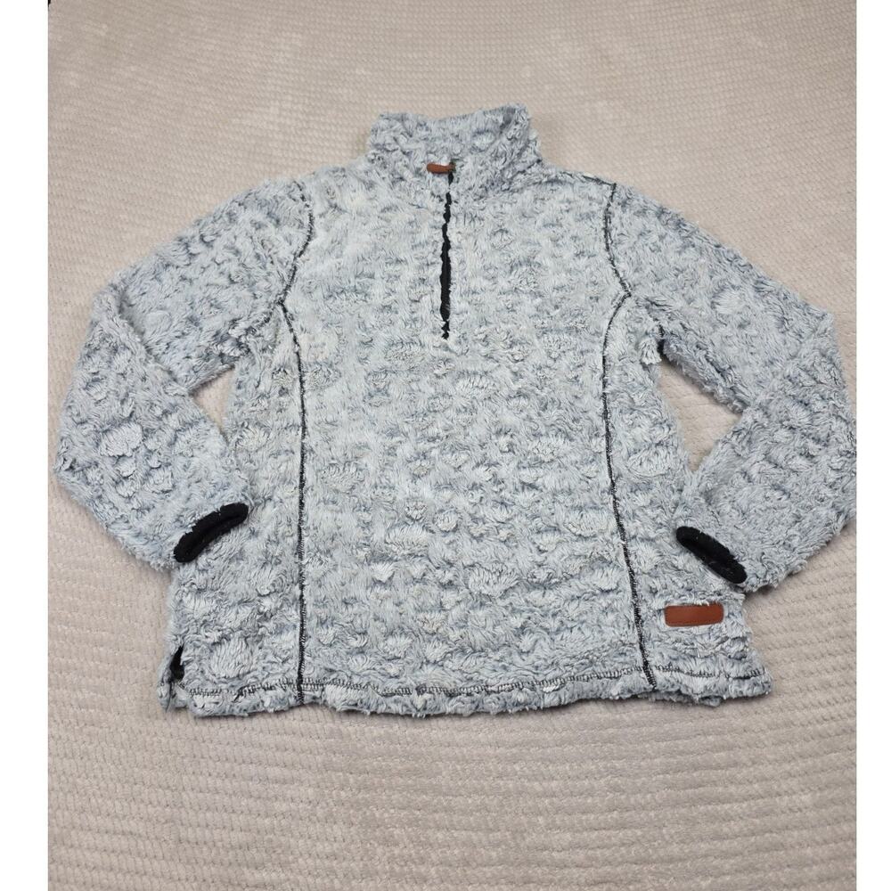 Simply Southern Fleece Womens Large Minky Sherpa Fleece Pullover Quarter Zip